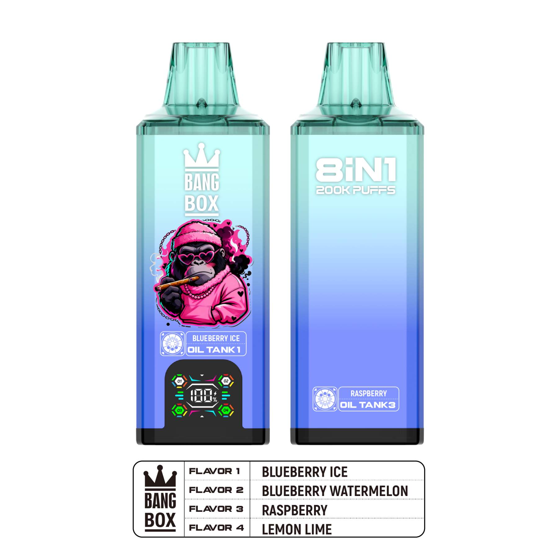 Bang box 200K Puffs 200000 Vaper 8in1 E Cigarettes Vape Pen Tornado 150K Bang 80K 100K 120K 200000 Puffs Bottle Disposable Vape Puffs EU Bang Vape