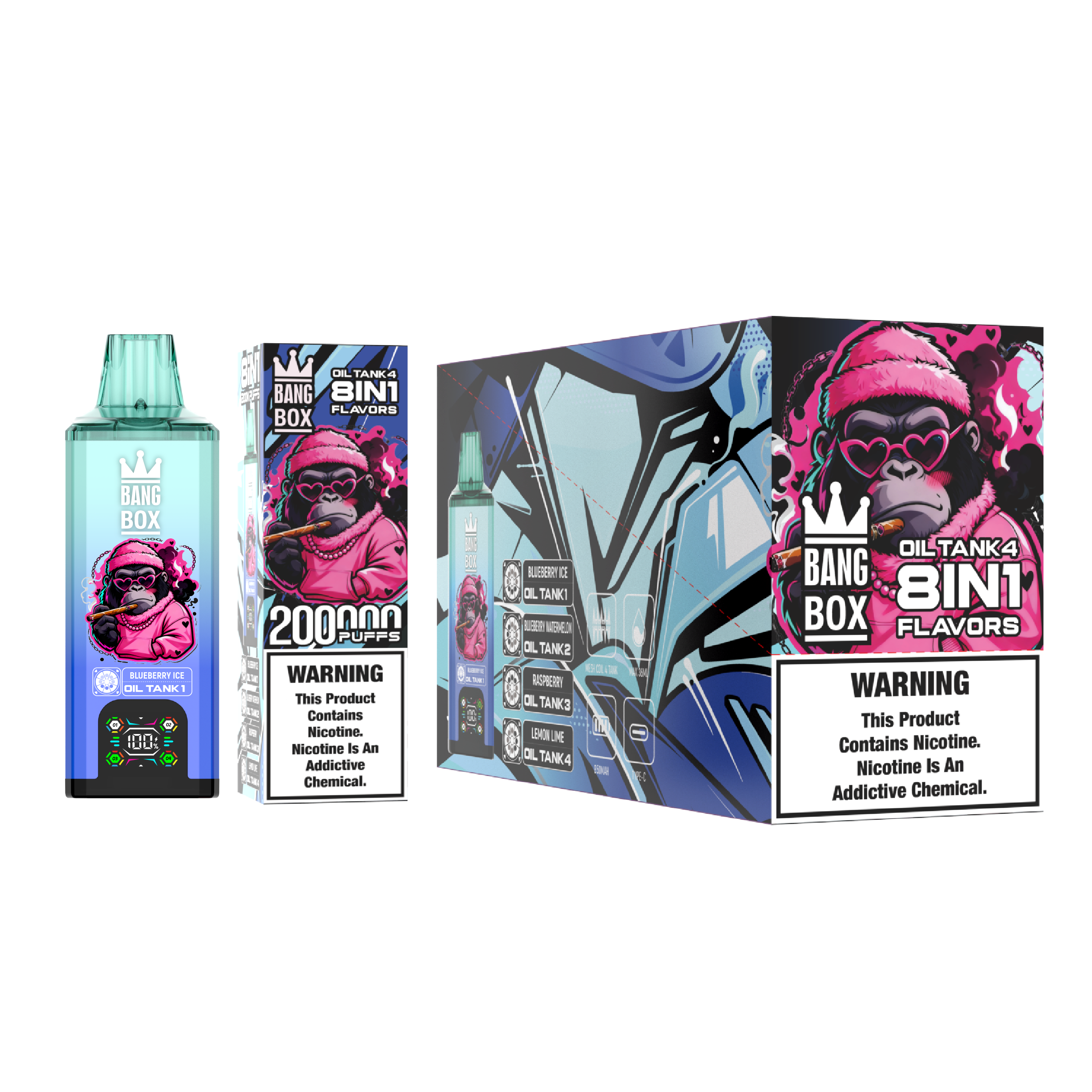 Bang box 200K Puffs 200000 Vaper 8in1 E Cigarettes Vape Pen Tornado 150K Bang 80K 100K 120K 200000 Puffs Bottle Disposable Vape Puffs EU Bang Vape