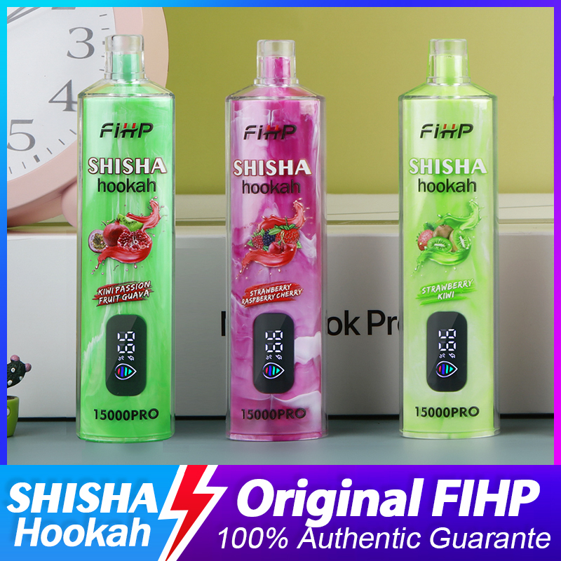 Original Fihp Shisha Hookah 15000PRO Mesh Coil 6mg Nicotine Puff 15K Wholesale E Cigarettes Pocket Hookah