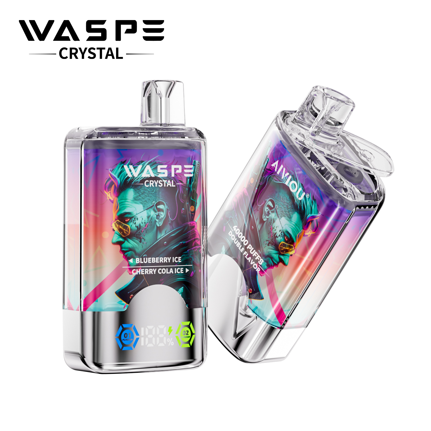 Waspe Vape 40000 Twin Flavor Waspe 40K E Vape Crystal Electronic Cigarette Disposable Vape