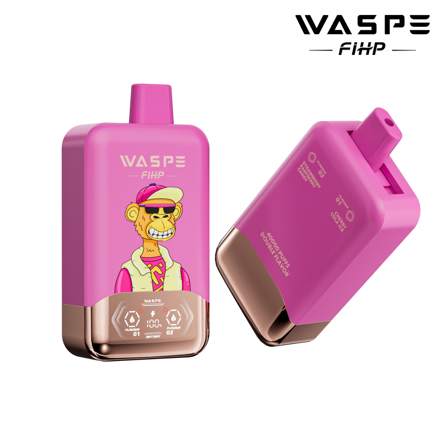 Waspe 40000 Puffs 2 in 1 Vaper Puff Bar Wholesale Disposable Vape Pen E Cigarette  40K Dual Flavors Twins Vapes  Ecigs