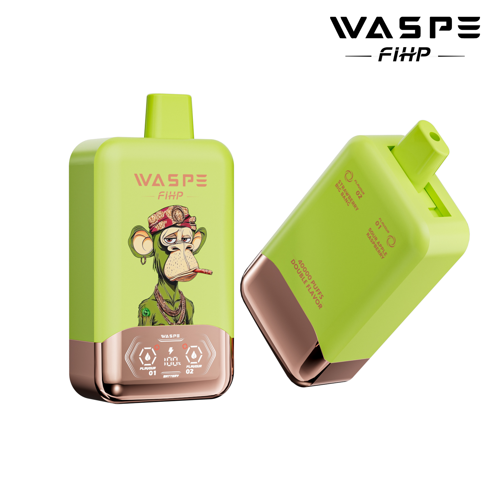 Waspe 40000 Puffs 2 in 1 Vaper Puff Bar Wholesale Disposable Vape Pen E Cigarette  40K Dual Flavors Twins Vapes  Ecigs