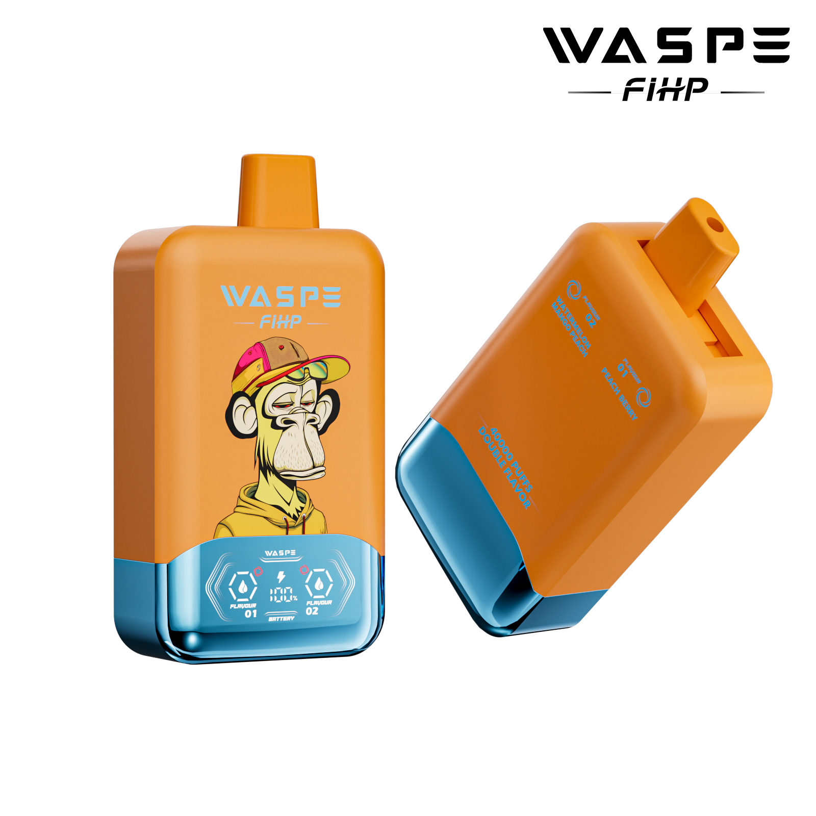 Waspe 40000 Puffs 2 in 1 Vaper Puff Bar Wholesale Disposable Vape Pen E Cigarette  40K Dual Flavors Twins Vapes  Ecigs