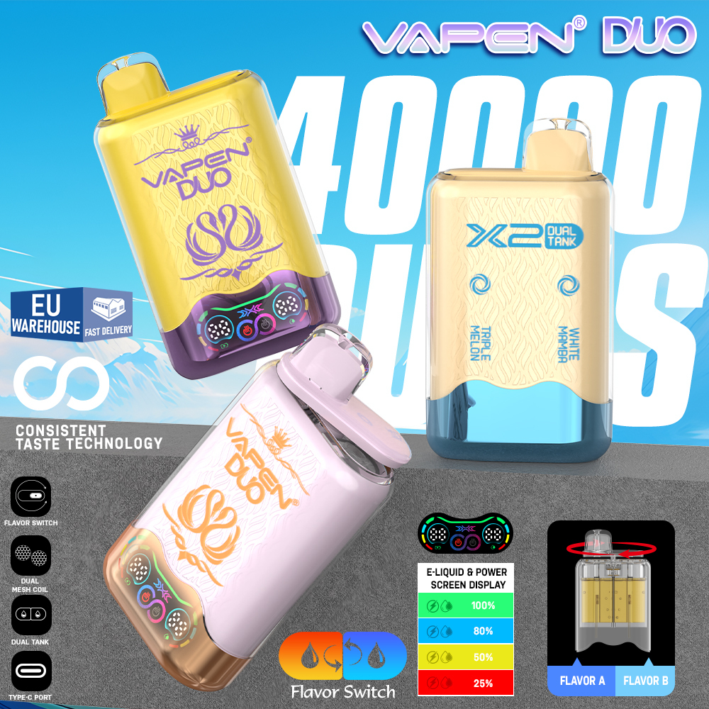 Vapen Duo 40K Puff 2in1 Switch Double 40000 Flavors Disposable Electronic Cigarette Wholesale I Vape Pen