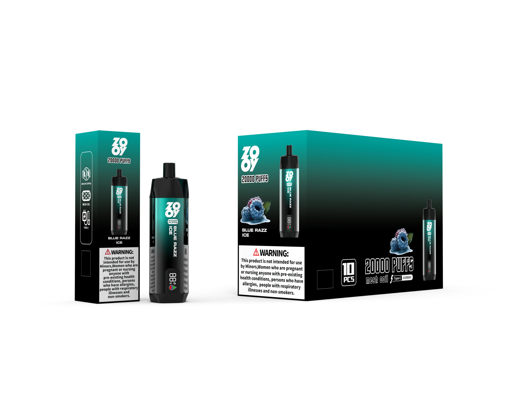 EU Warehouse Wholesale Electronic Cigarette Zooy Vape Shisha 20000 Puff 20K E-CIGS Vaporizer Atomizer Wape Zooy Shisha Flavour Hookah Dual Mesh Coil Disposable Vape