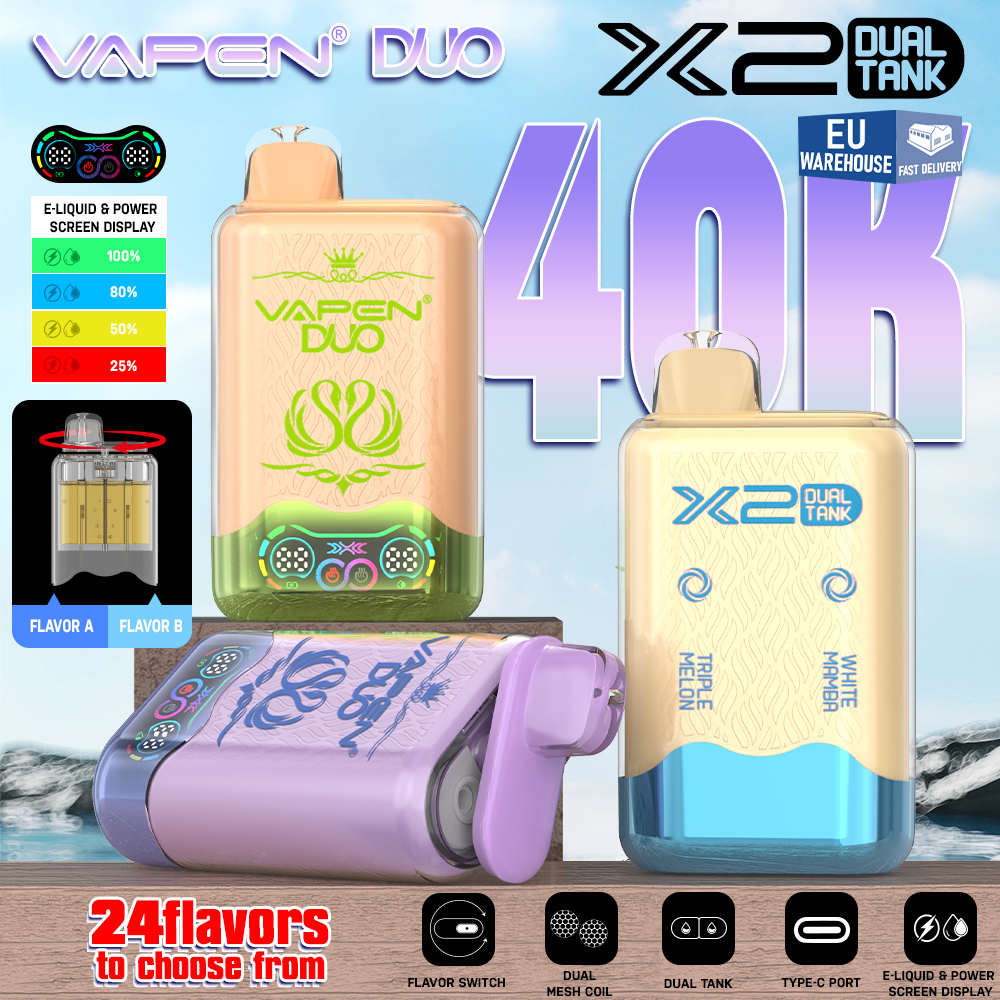 Vapen Duo 40K Puff 2in1 Switch Double 40000 Flavors Disposable Electronic Cigarette Wholesale I Vape Pen