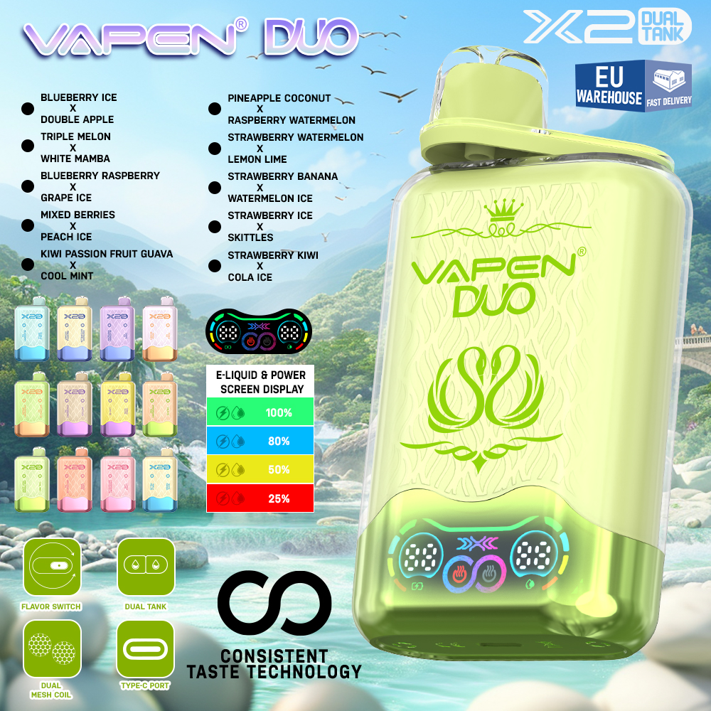 Vapen Duo 40K Puff 2in1 Switch Double 40000 Flavors Disposable Electronic Cigarette Wholesale I Vape Pen