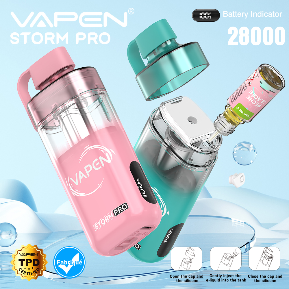 2025 Legal Puff EU Warehouse Vapen Storm PRO 28000 Puffs E Cigarette Empty Vape Rechargeable Wholesale Refillable Disposable Vape Vaper Empty Puff E Cigarette