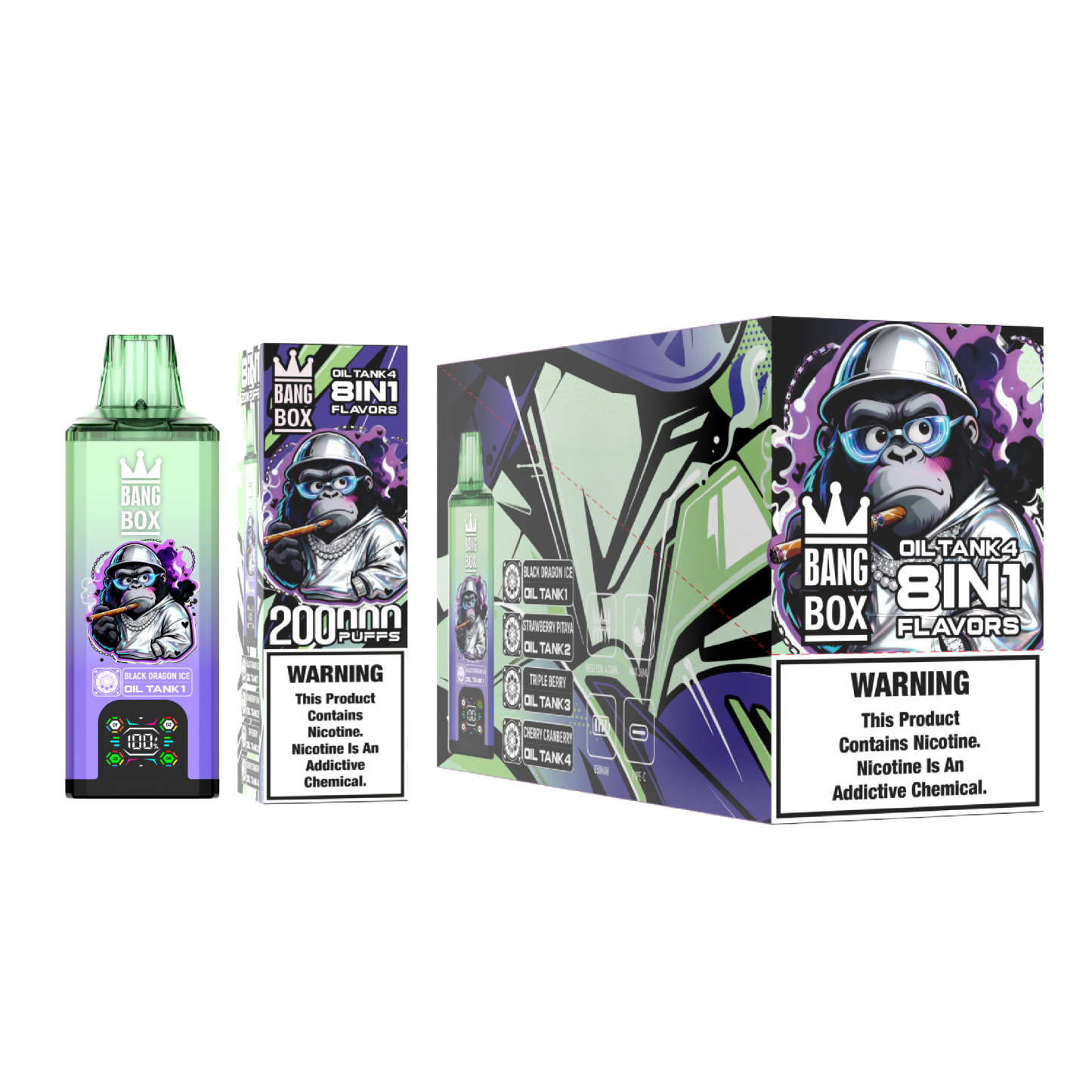 Bang box 200K Puffs 200000 Vaper 8in1 E Cigarettes Vape Pen Tornado 150K Bang 80K 100K 120K 200000 Puffs Bottle Disposable Vape Puffs EU Bang Vape