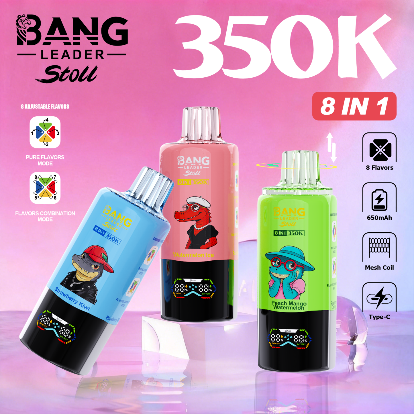 Bang Leader 350000 Puff Wholesale Vape Disposable E Cigarette Vape Factory Wholesale Cheap Vape 300K 350K 110K 100K 85K Spain Warehouse Bang Ecigs