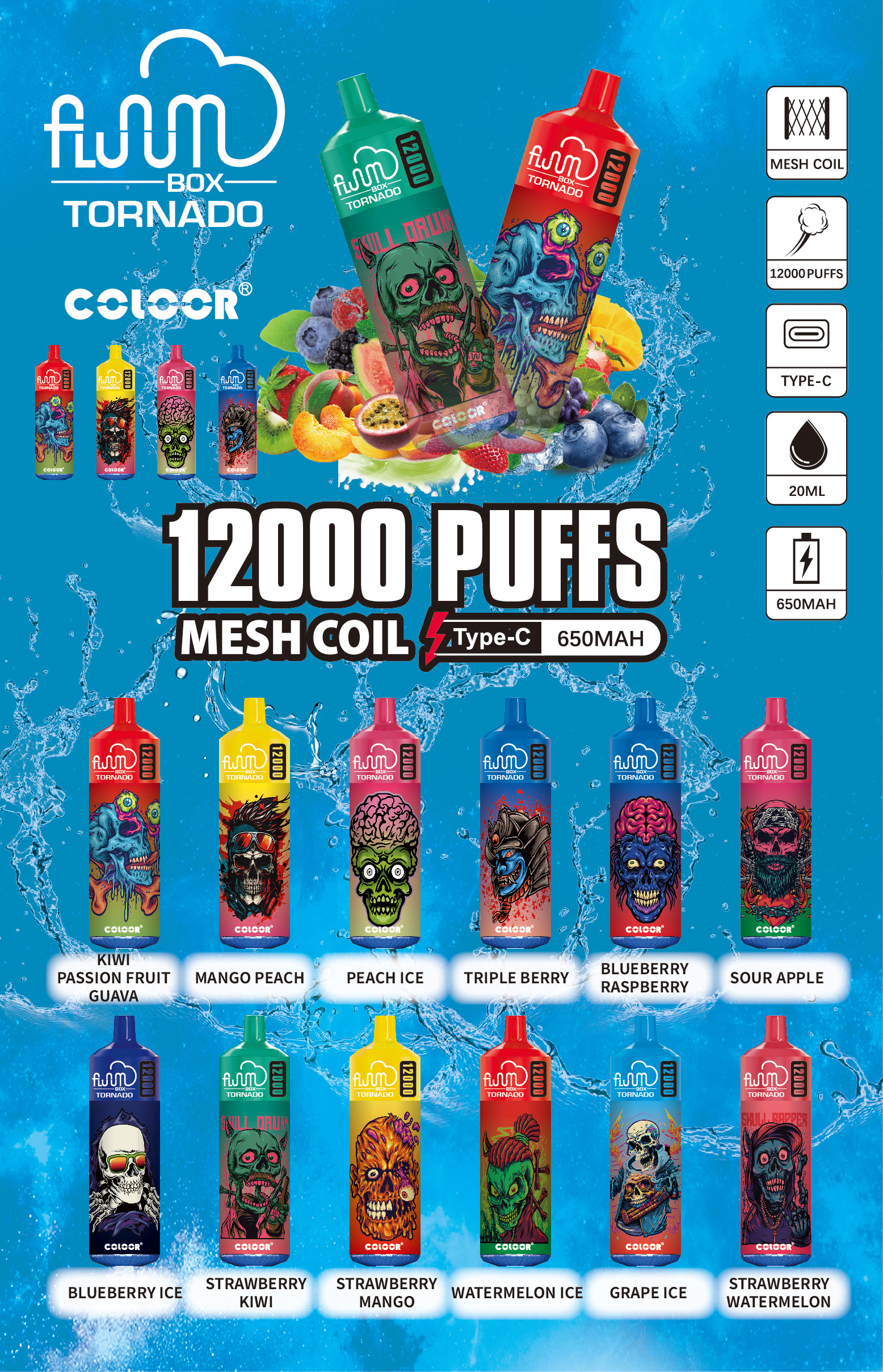 Original Bang 12000 Puffs Disposable E Cigarettes Vape Puff 12k 0% 2% 3% 5% 20ml Prefilled Pod Mesh Coil 650mah Rechargeable Battery Pen Vaper Device-Ecloudvaping