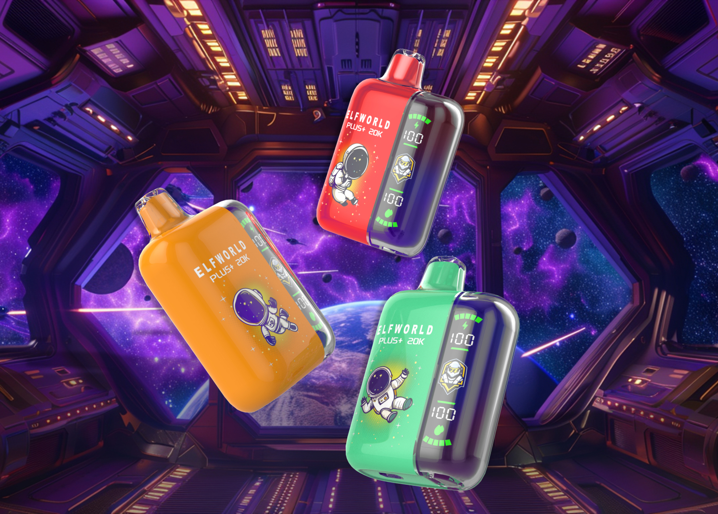  Original New Tech Display Elfworld Plus 20K Pulse Dual Displayors Wholesale Disposable 20000puffs Orion Lost Vaporizer E Cigarette Shisha Dual Mesh Coil Bar Disposable