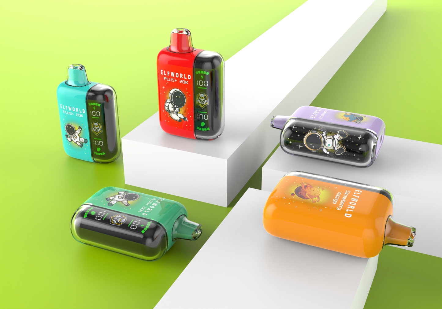  Original New Tech Display Elfworld Plus 20K Pulse Dual Displayors Wholesale Disposable 20000puffs Orion Lost Vaporizer E Cigarette Shisha Dual Mesh Coil Bar Disposable