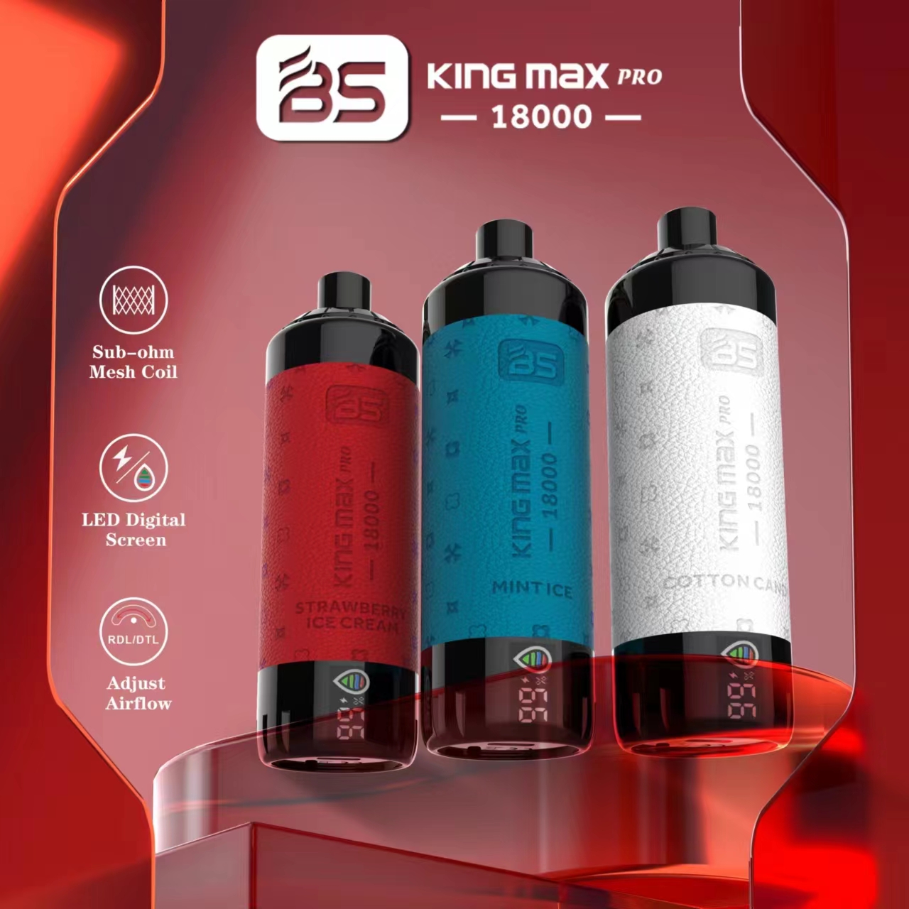 100% Original Breze Stiik King max Pro 18000 Puffs 1OK Pods 20ml Pods With Rechargeable 600mah Rechargable Battery18k Disposable Vape Pen Pod Ecigs-Ecloudvaping