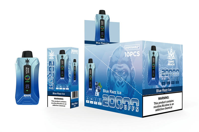 Bang Beach 20000 Puffs Smart Screen Vape Disposable Electronic Cigarettes Digital Display Puff 20k 0% 2% 3% 5% 35ml Prefilled Pod Dual Mesh 650mah Rechargeable Battery Pen-Ecloudvaping