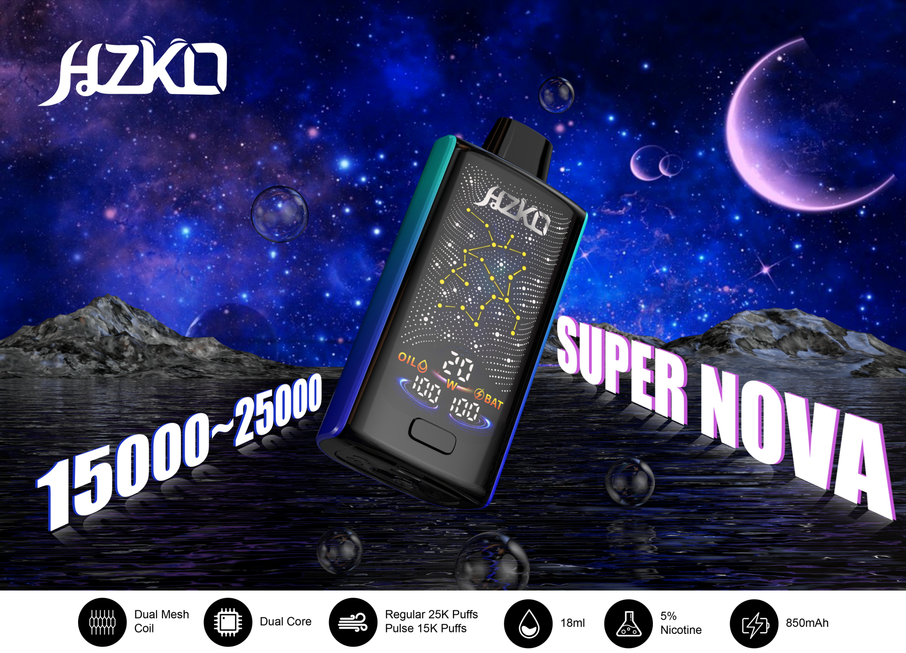 Original Elfworld SUPER NOVA 15000-250000Puff 26ml E Liquid 650mAh Dual Mesh Coil Geek Price Bar Bang Vape 25000 Puffs E Cigarette 10 Flavors