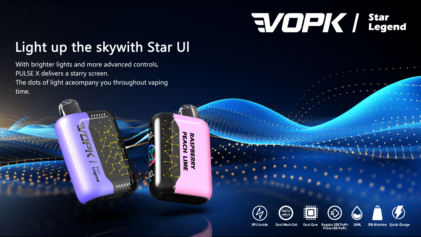 Pocket Hookah Original Vopk Galaxy 30000 Puffs Turbo X Vape Disposable 30K Cigarette Puffs