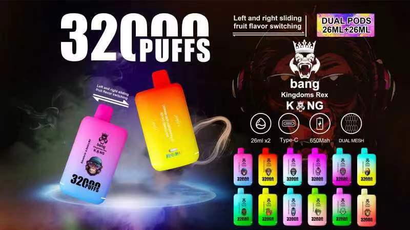 Bang King 32000 Puff Dual Pods Dual Mesh Double Flavors Pods Disposable empty mini Electronic Cigarette 
