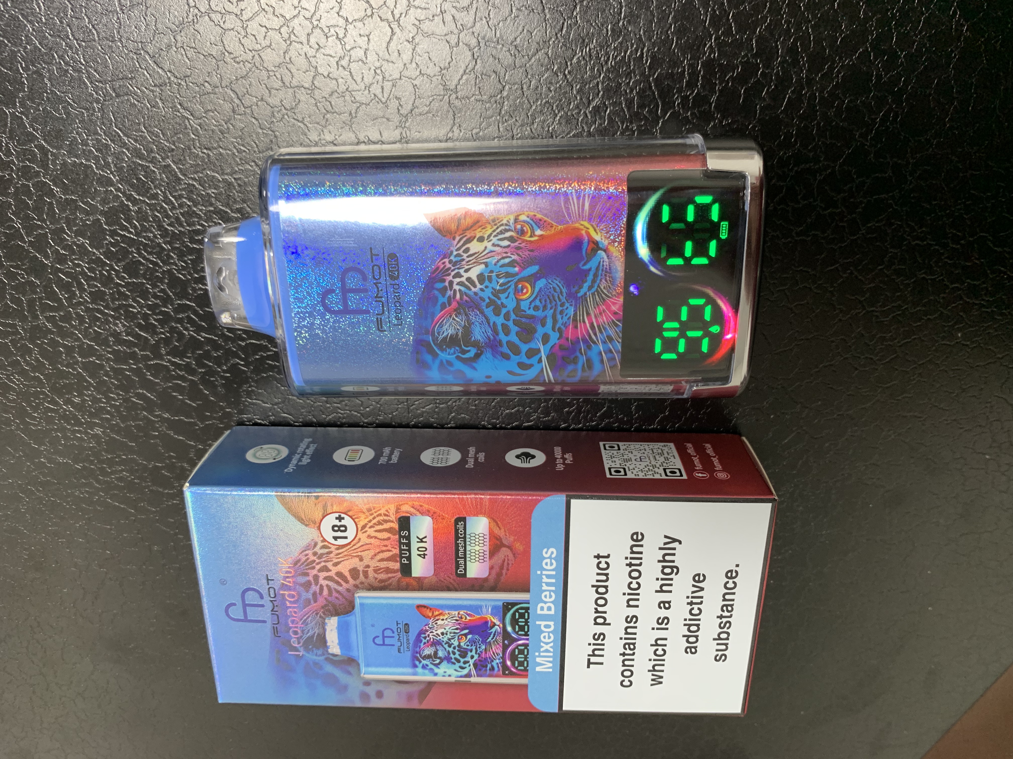 Fumot Movkin Factoty Fumot Leopard 40K Puff Digital Tube Oil Power Display Randm 40K Vape Fast Shipping
