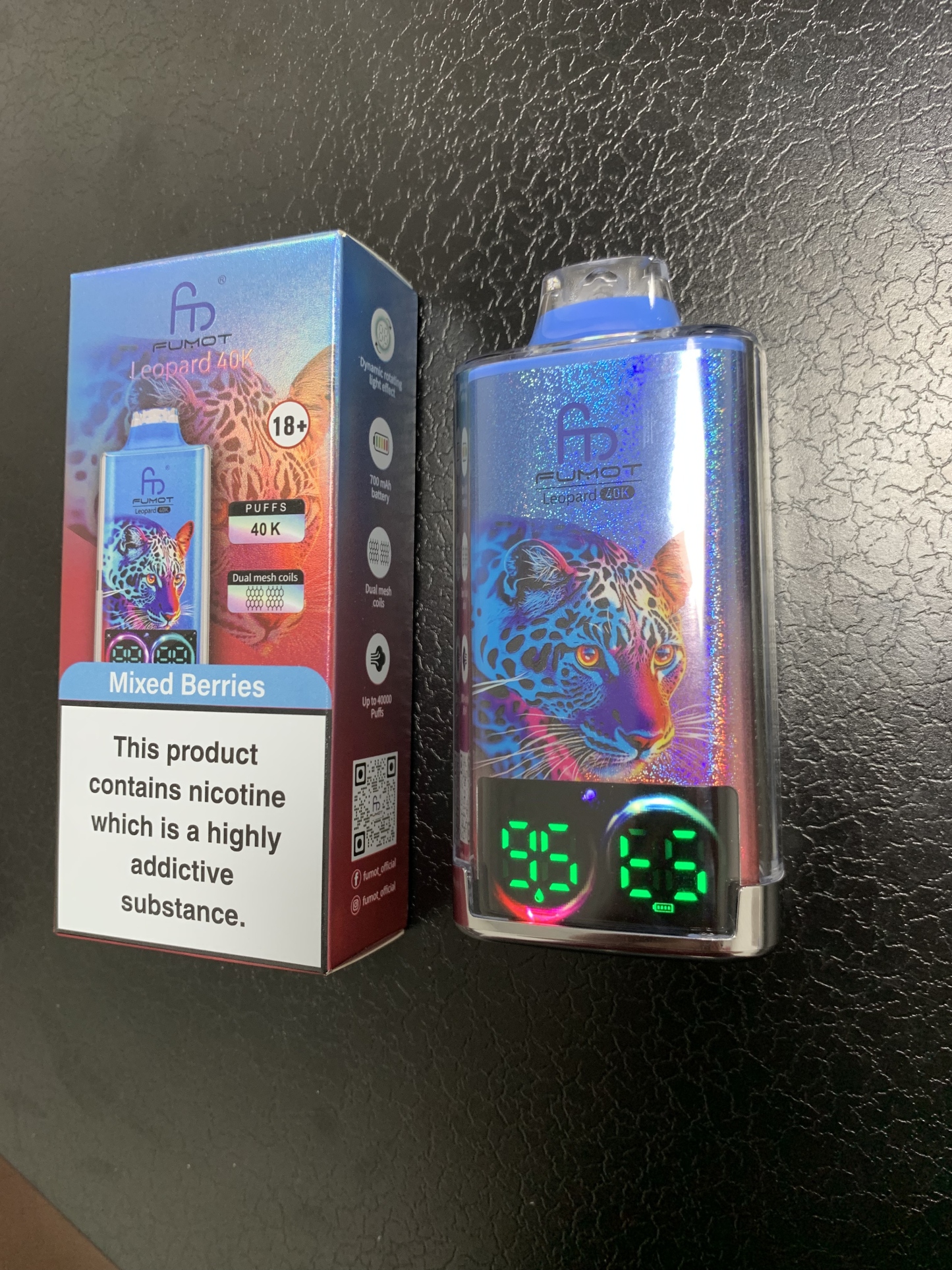 Fumot Movkin Factoty Fumot Leopard 40K Puff Digital Tube Oil Power Display Randm 40K Vape Fast Shipping