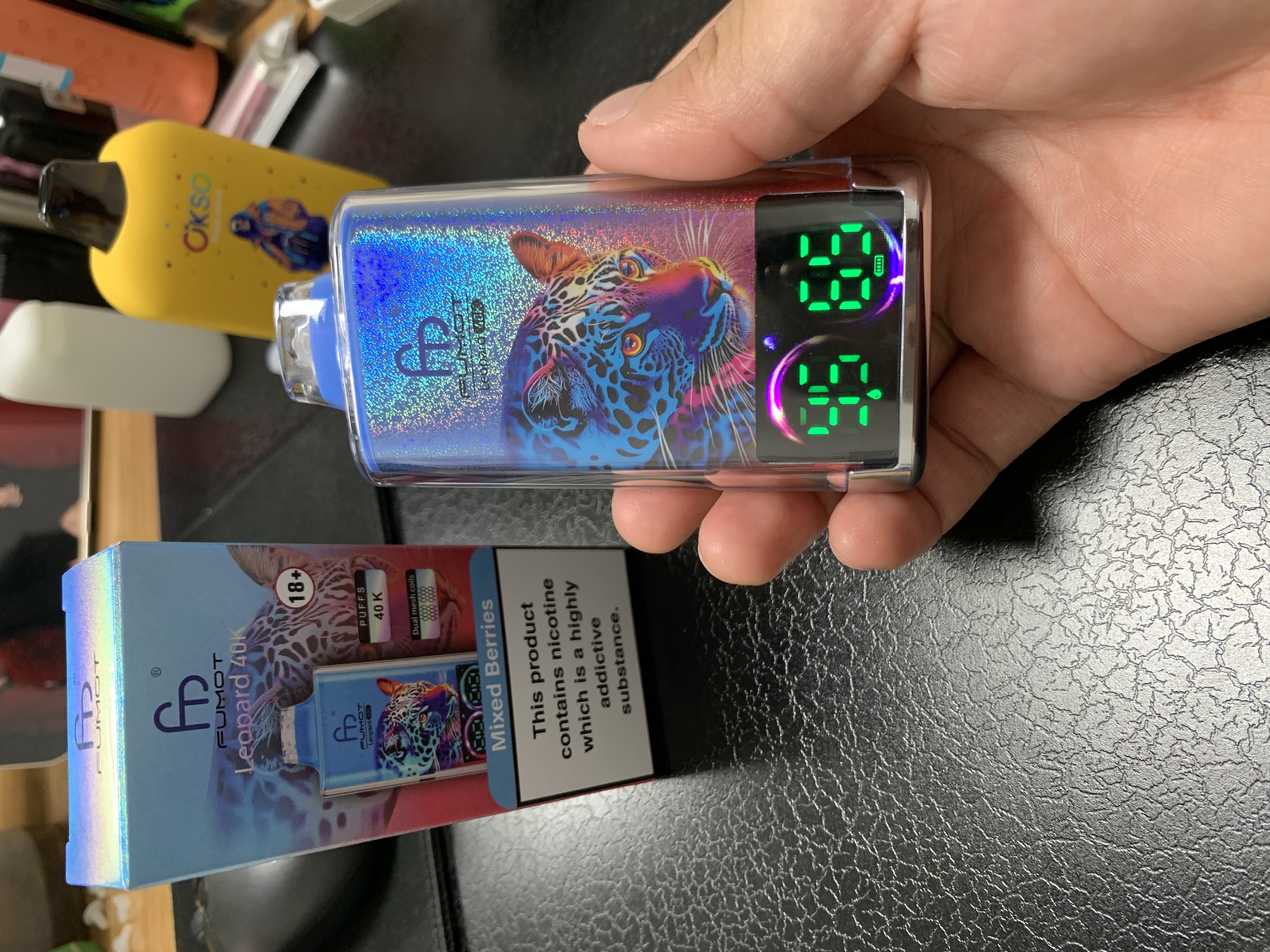 Fumot Movkin Factoty Fumot Leopard 40K Puff Digital Tube Oil Power Display Randm 40K Vape Fast Shipping