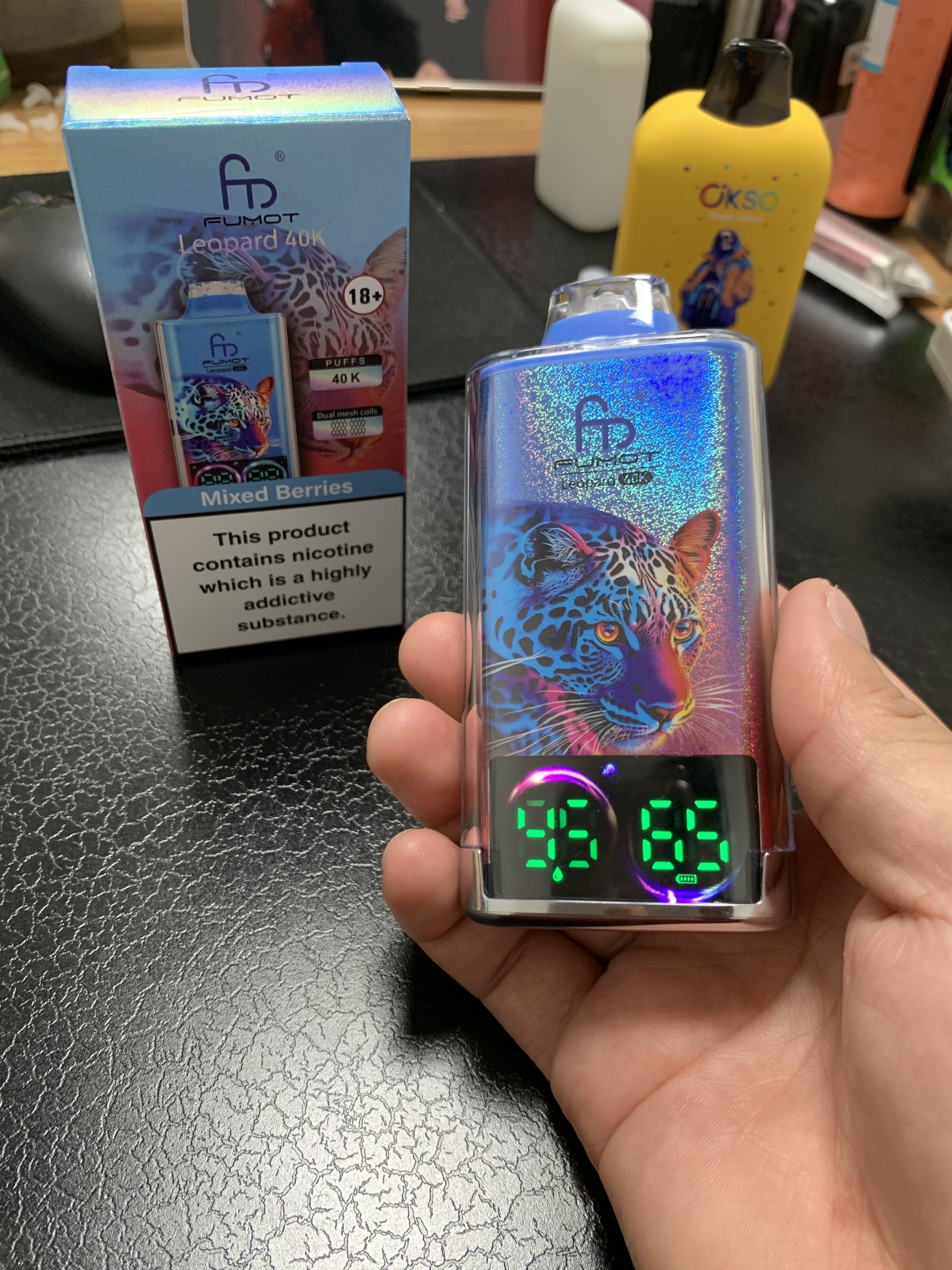 Fumot Movkin Factoty Fumot Leopard 40K Puff Digital Tube Oil Power Display Randm 40K Vape Fast Shipping