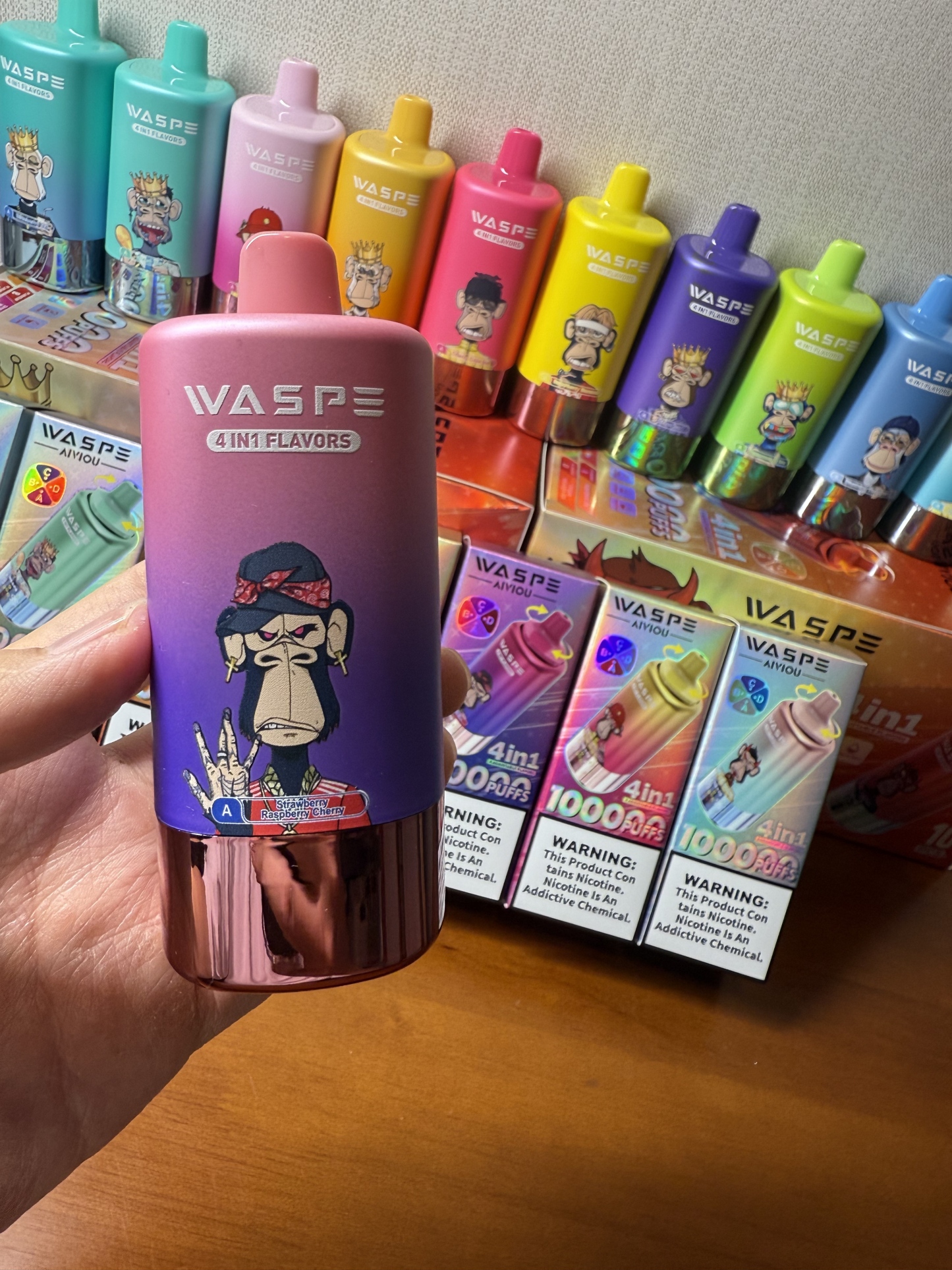 Waspe 100000 Puffs Quadruple Flavors 4 in 1 Tornado Vaper 100K 60K E Cigarette Wholesale Rechargeable Vapor EU Warehouse Spain