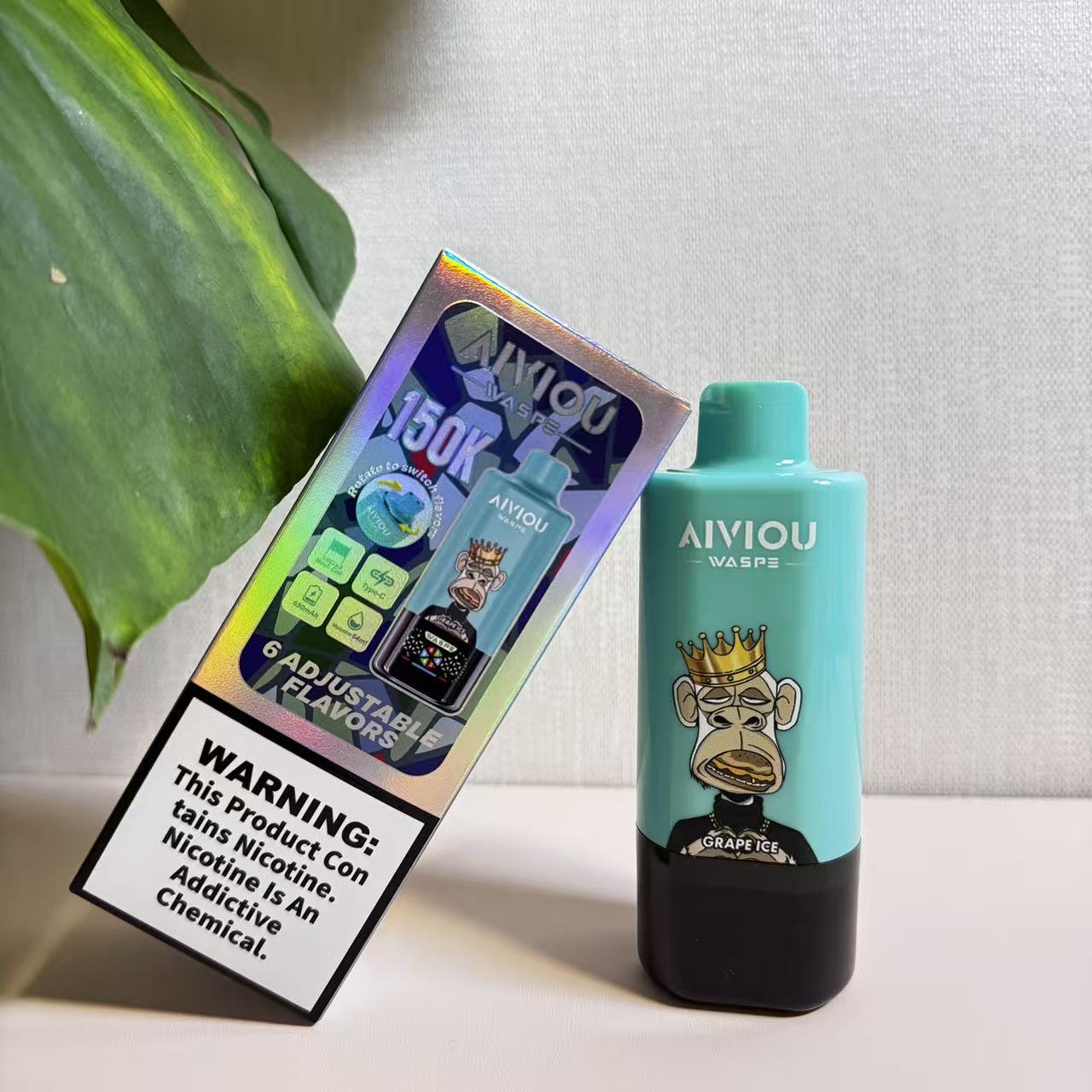 Waspe 150K Puff Disposable Vape Bar 6in1 Flavors Large Battery Stylish Design Spain Factory OEM/ODM Welcome Custom Logo EU Multi-Country