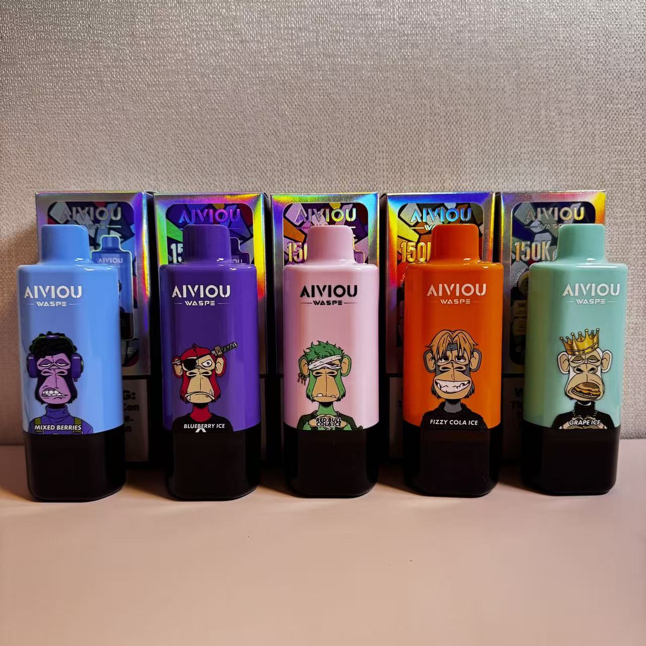 Waspe 150K Puff Disposable Vape Bar 6in1 Flavors Large Battery Stylish Design Spain Factory OEM/ODM Welcome Custom Logo EU Multi-Country