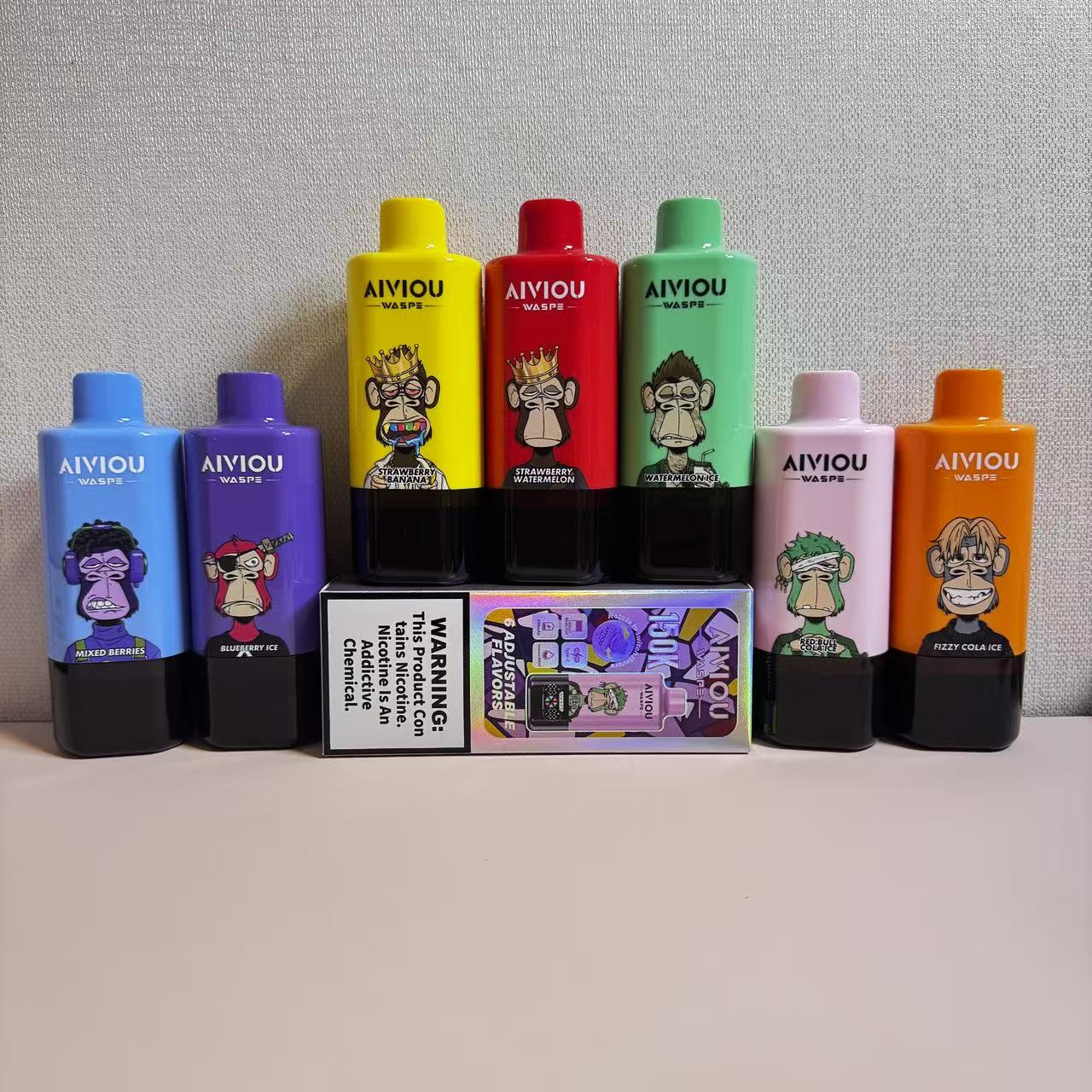 Waspe 150K Puff Disposable Vape Bar 6in1 Flavors Large Battery Stylish Design Spain Factory OEM/ODM Welcome Custom Logo EU Multi-Country