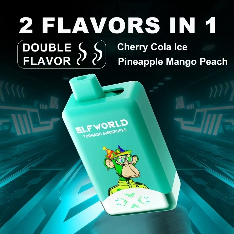 Elfworld Double Flavor 60K Tornado 60000 Hottest Double Flavor 40K 60K Twins Vape 2 in 1 Pod Big Puff Bar