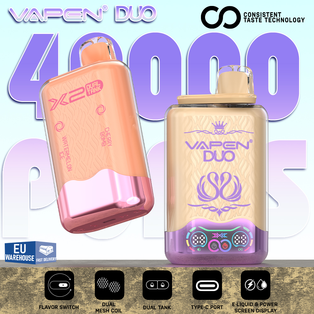 Vapen Duo 40K Puff 2in1 Switch Double 40000 Flavors Disposable Electronic Cigarette Wholesale I Vape Pen