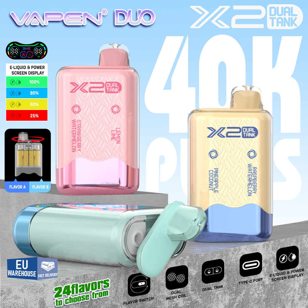 Vapen Duo 40K Puff 2in1 Switch Double 40000 Flavors Disposable Electronic Cigarette Wholesale I Vape Pen