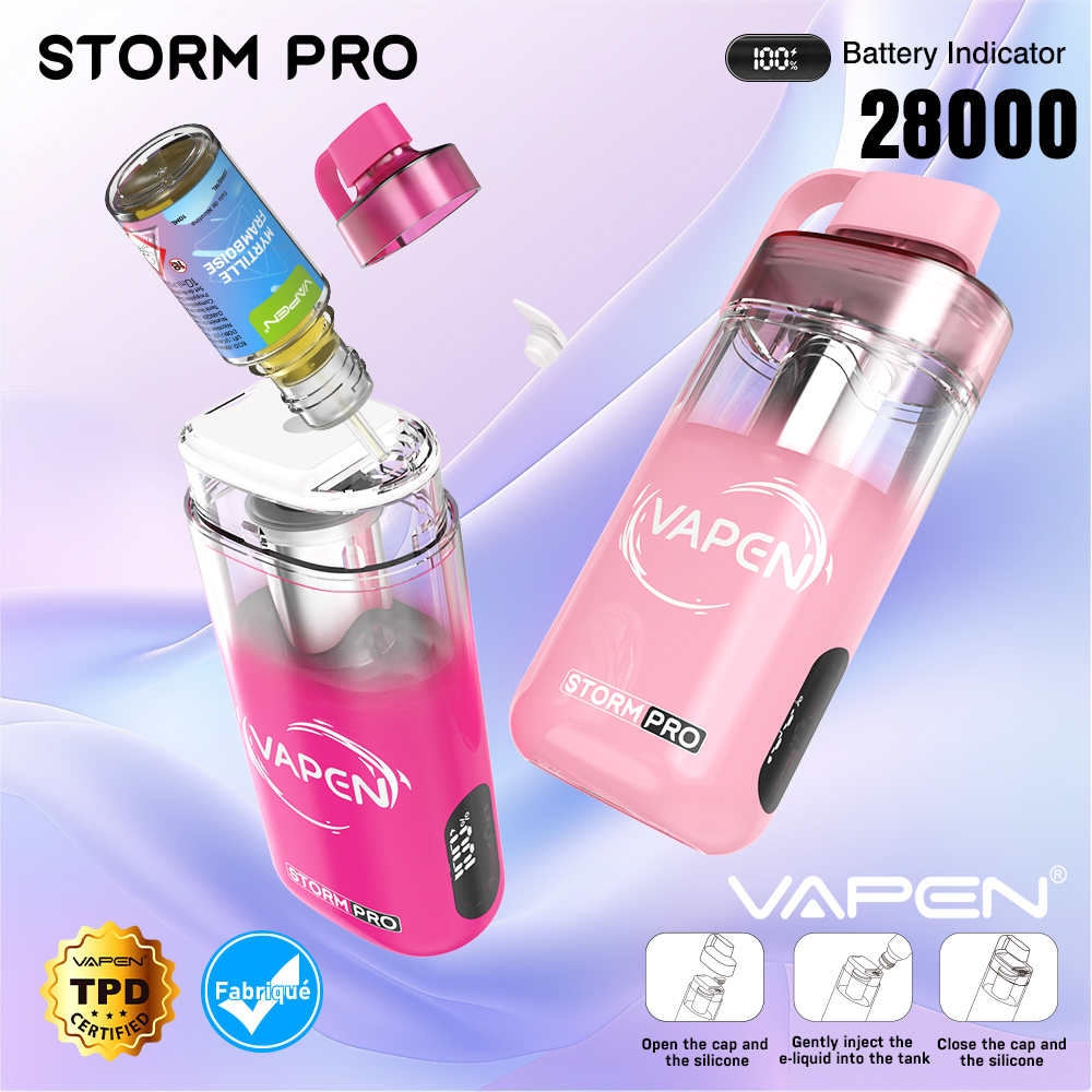 2025 Legal Puff EU Warehouse Vapen Storm PRO 28000 Puffs E Cigarette Empty Vape Rechargeable Wholesale Refillable Disposable Vape Vaper Empty Puff E Cigarette