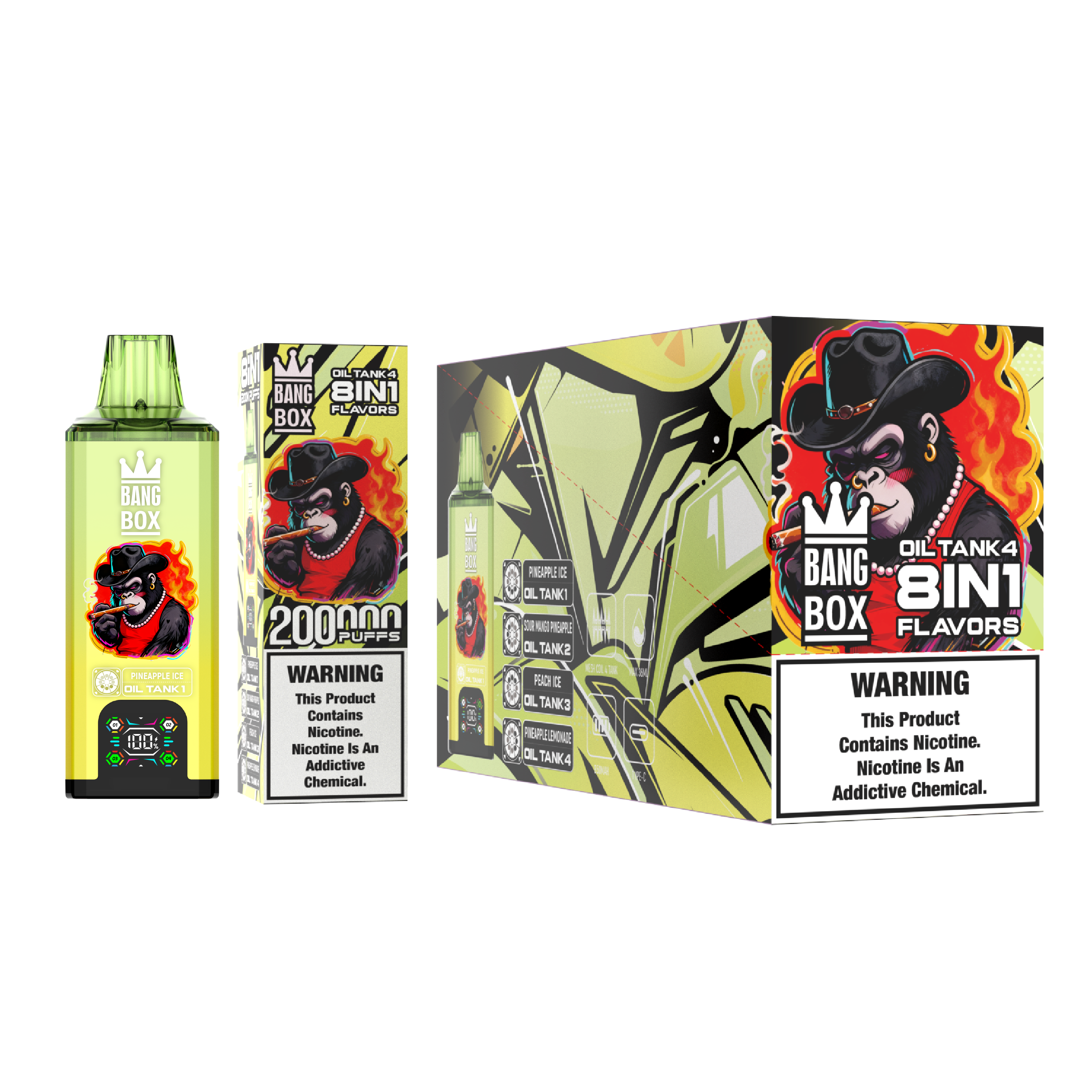 Bang box 200K Puffs 200000 Vaper 8in1 E Cigarettes Vape Pen Tornado 150K Bang 80K 100K 120K 200000 Puffs Bottle Disposable Vape Puffs EU Bang Vape