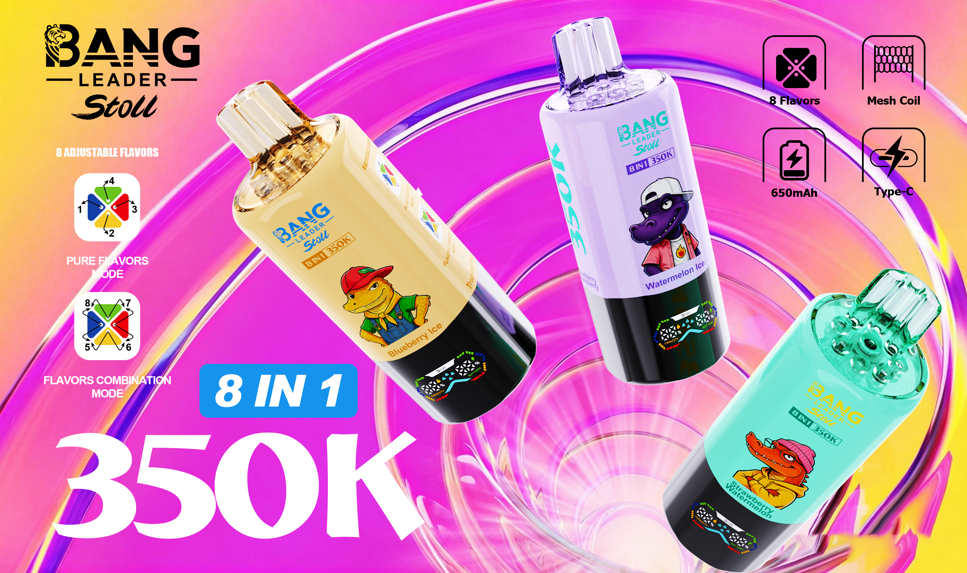 Bang Leader 350000 Puff Wholesale Vape Disposable E Cigarette Vape Factory Wholesale Cheap Vape 300K 350K 110K 100K 85K Spain Warehouse Bang Ecigs