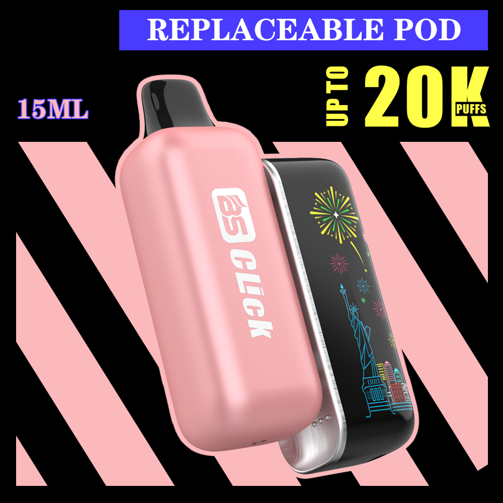 Breze Stiik BS Click Mesh Replacement Disposable Vape Pod with 20000 Puffs E-Cig Tank E-Cigarette Vape Pen 20K Vapor