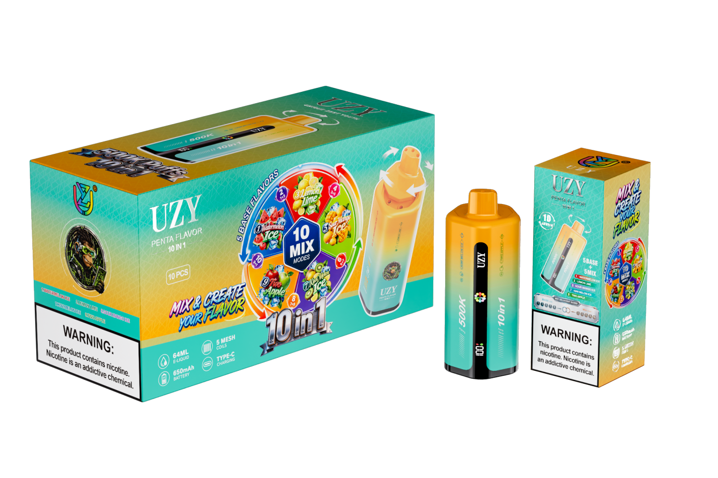 UZY PENTA 500000 Puff 10IN1 Puffs 500K