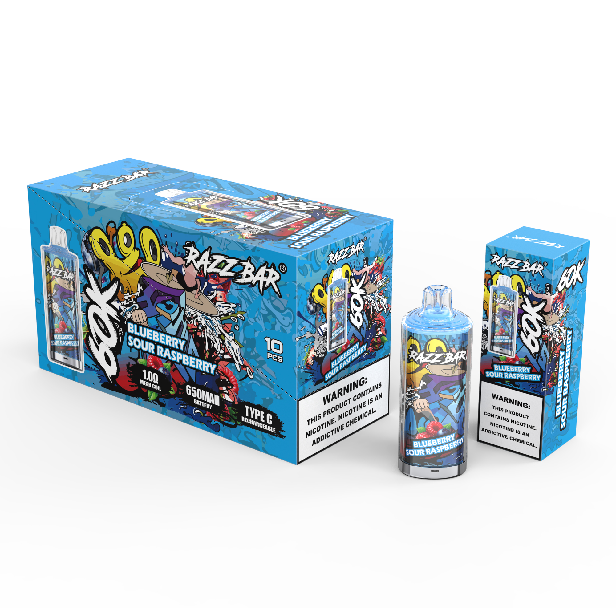  EU Warehouse Crystal Vape Liquid Vaping Vape Pen and Cigarettes Vaper Razz Bar 60000 Puff