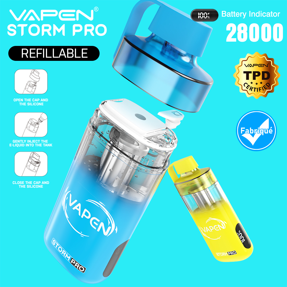 2025 Legal Puff EU Warehouse Vapen Storm PRO 28000 Puffs E Cigarette Empty Vape Rechargeable Wholesale Refillable Disposable Vape Vaper Empty Puff E Cigarette