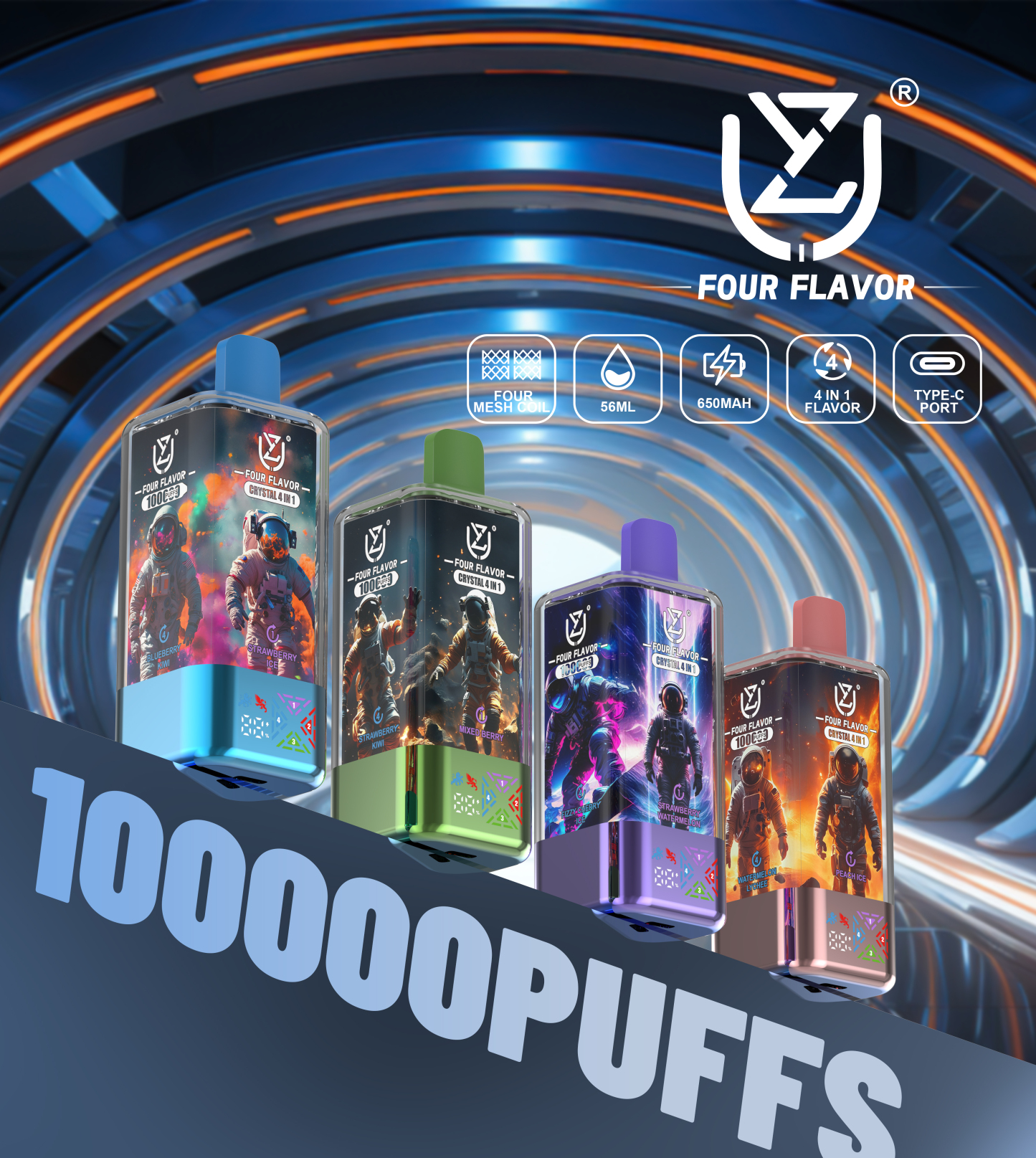 Uzy 6-in-1 Desechable Vape 100K Options Disposable E-Cigarette Wholesale with LED Screen OEM Factory EU Warehouse