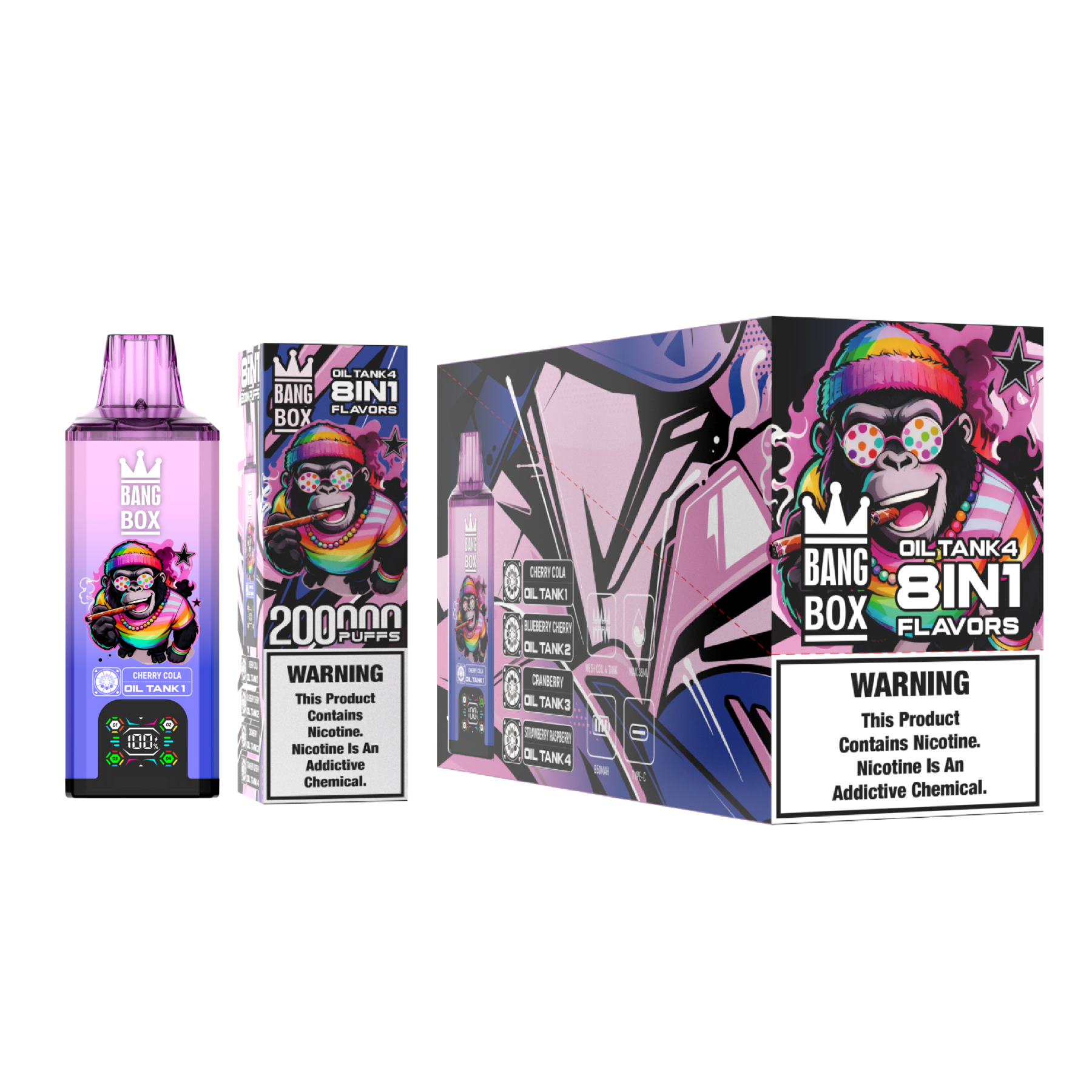 Bang box 200K Puffs 200000 Vaper 8in1 E Cigarettes Vape Pen Tornado 150K Bang 80K 100K 120K 200000 Puffs Bottle Disposable Vape Puffs EU Bang Vape