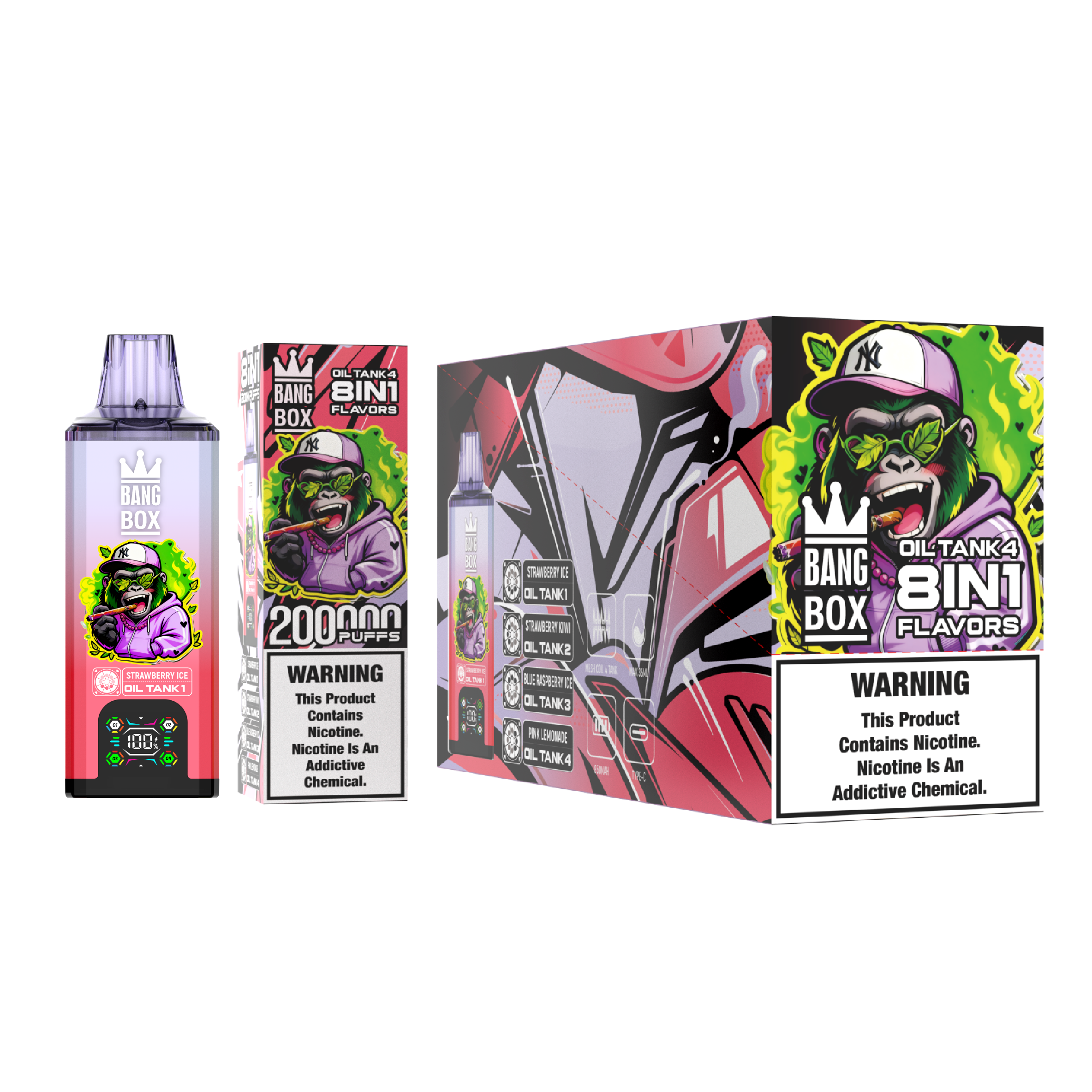 Bang box 200K Puffs 200000 Vaper 8in1 E Cigarettes Vape Pen Tornado 150K Bang 80K 100K 120K 200000 Puffs Bottle Disposable Vape Puffs EU Bang Vape