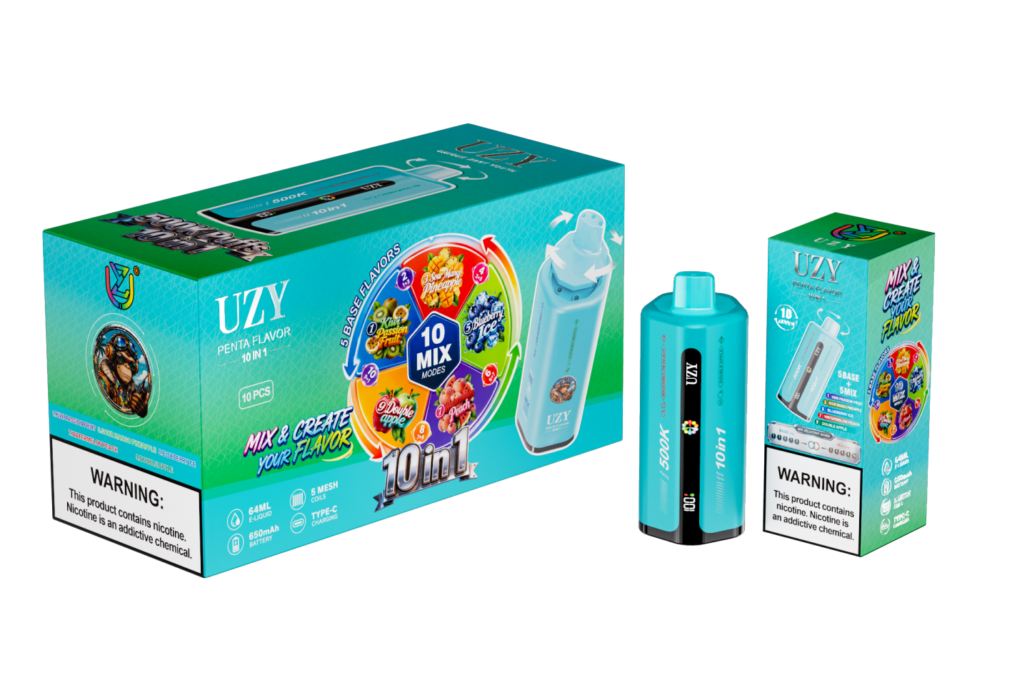 UZY PENTA 500000 Puff 10IN1 Puffs 500K