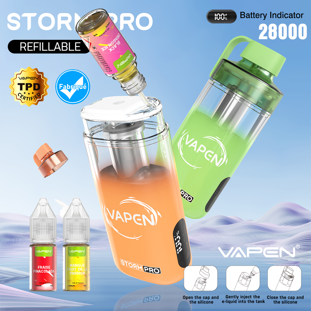 2025 Legal Puff EU Warehouse Vapen Storm PRO 28000 Puffs E Cigarette Empty Vape Rechargeable Wholesale Refillable Disposable Vape Vaper Empty Puff E Cigarette