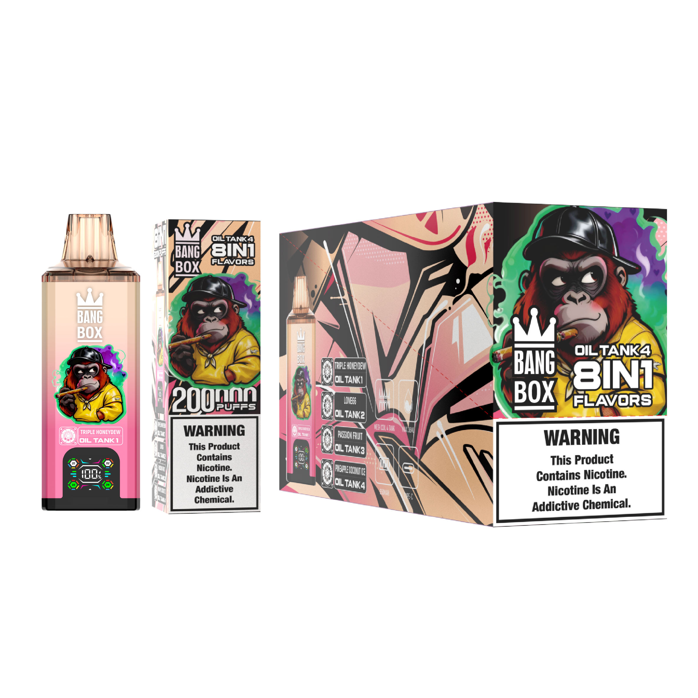 Bang box 200K Puffs 200000 Vaper 8in1 E Cigarettes Vape Pen Tornado 150K Bang 80K 100K 120K 200000 Puffs Bottle Disposable Vape Puffs EU Bang Vape