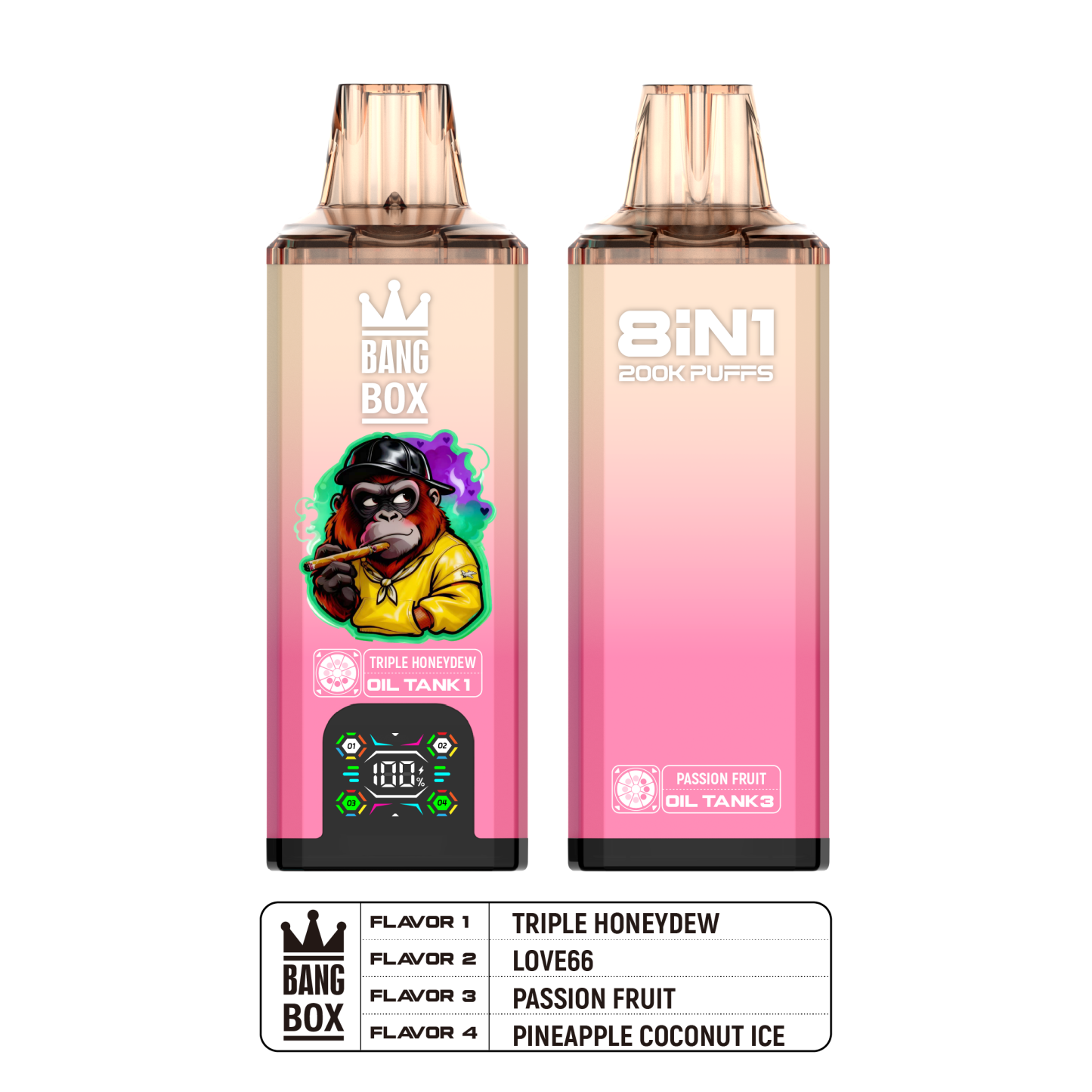 Bang box 200K Puffs 200000 Vaper 8in1 E Cigarettes Vape Pen Tornado 150K Bang 80K 100K 120K 200000 Puffs Bottle Disposable Vape Puffs EU Bang Vape