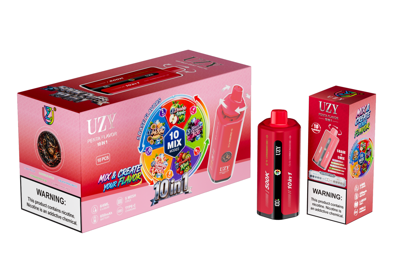 UZY PENTA 500000 Puff 10IN1 Puffs 500K