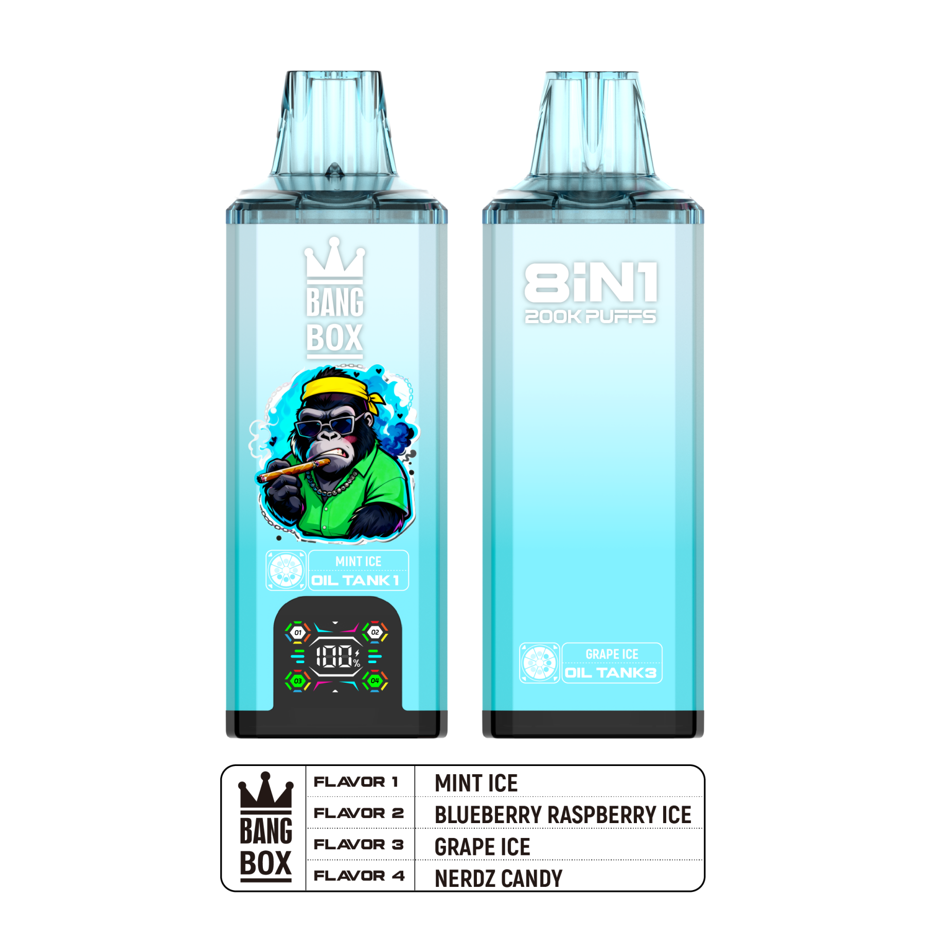 Bang box 200K Puffs 200000 Vaper 8in1 E Cigarettes Vape Pen Tornado 150K Bang 80K 100K 120K 200000 Puffs Bottle Disposable Vape Puffs EU Bang Vape