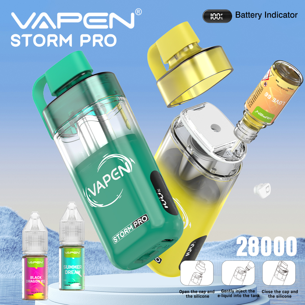 2025 Legal Puff EU Warehouse Vapen Storm PRO 28000 Puffs E Cigarette Empty Vape Rechargeable Wholesale Refillable Disposable Vape Vaper Empty Puff E Cigarette